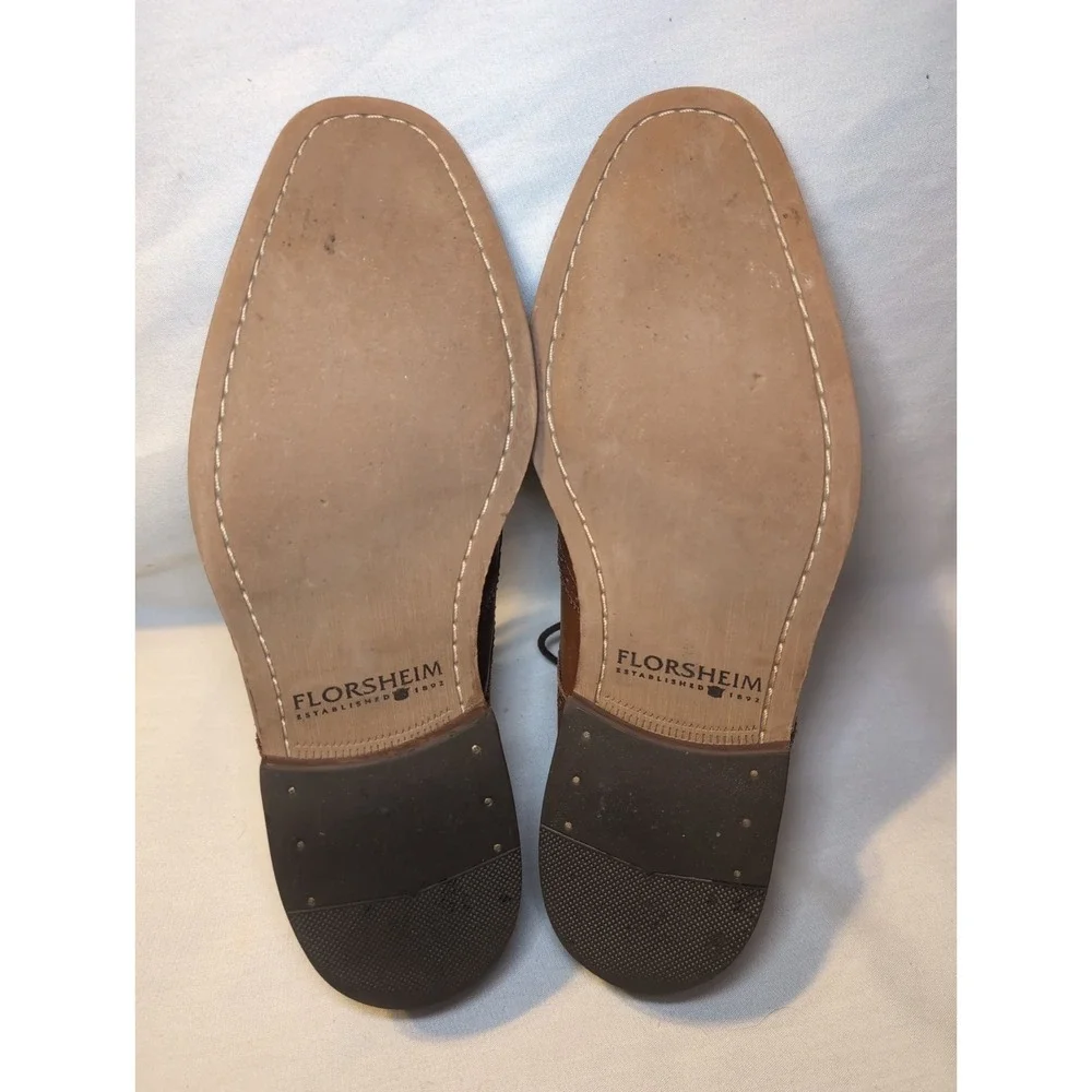 Florsheim 14137-257 Castellano Wingtip Saddle Tan Leather Mens Loafers 10D
